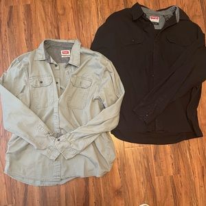 Wrangler button up work shirts